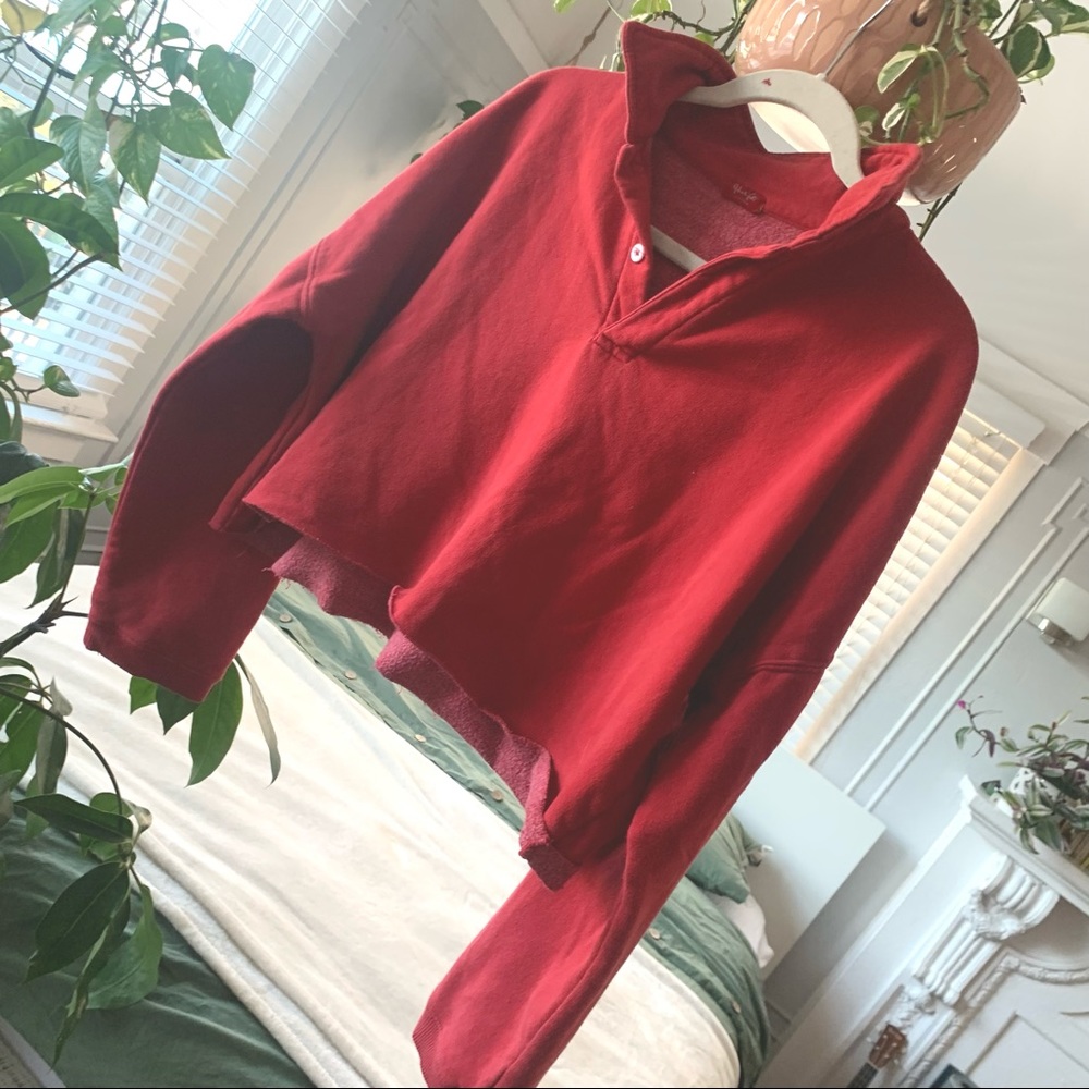 COPY - John galt cropped red fleece polo